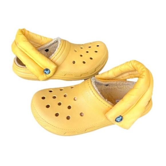 CROCS Classic Lined Neo Puff Clogs Unisex Size M5 W7 Yellow - Picture 6 of 16